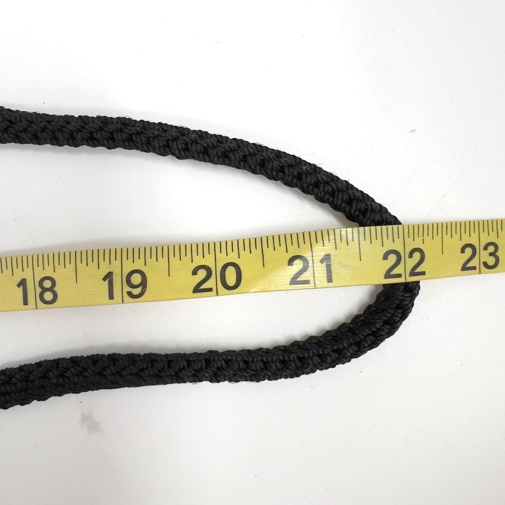 The Sak Black Crochet Drawstring Bucket Crossbody Bag Charm Y2K Goth Vintage - Picture 10 of 10